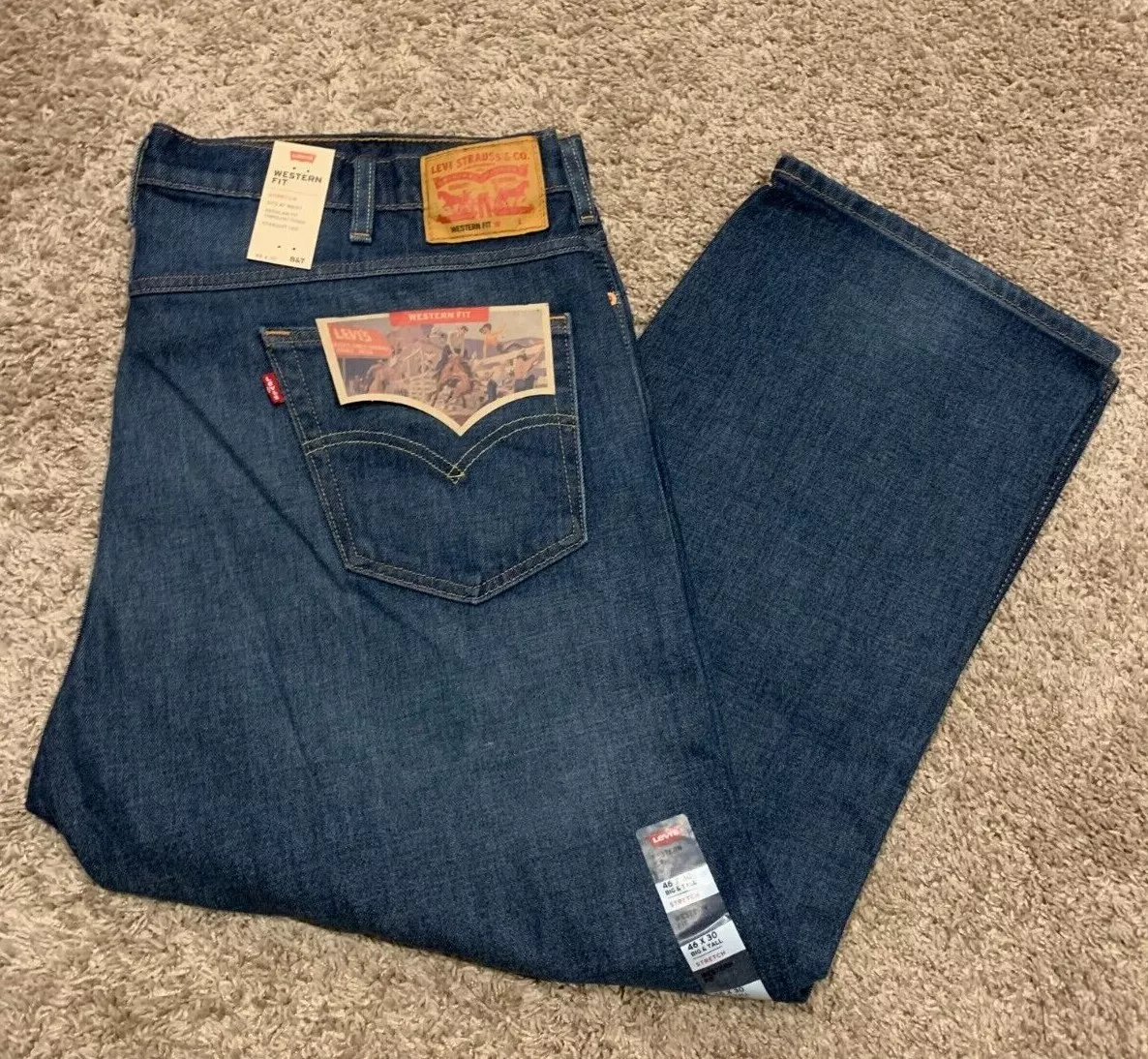 Levi's Western Fit Cowboy Jeans W\ Stretch Big & Tall Sizes NWT RT$69.50  0001