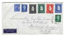 Netherlands 1952 Airmail Cover to US, van Riebeeck Set
