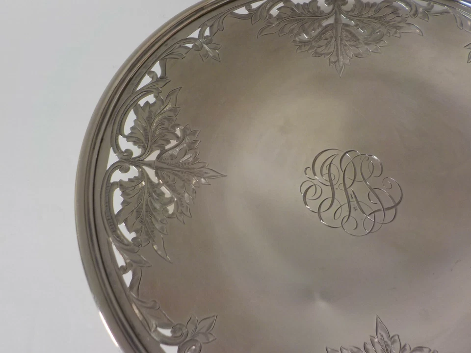 Plato reticulado de plata esterlina Sheperd & Boyd NY de 9,75", #829, 369 gramos Foto 4 de 4