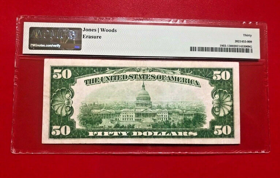 NEW BEDFORD MASSACHUSETTS FR#1803-01 $50 1929 THE SAFE DEPOSIT NB - Image 2 of 2