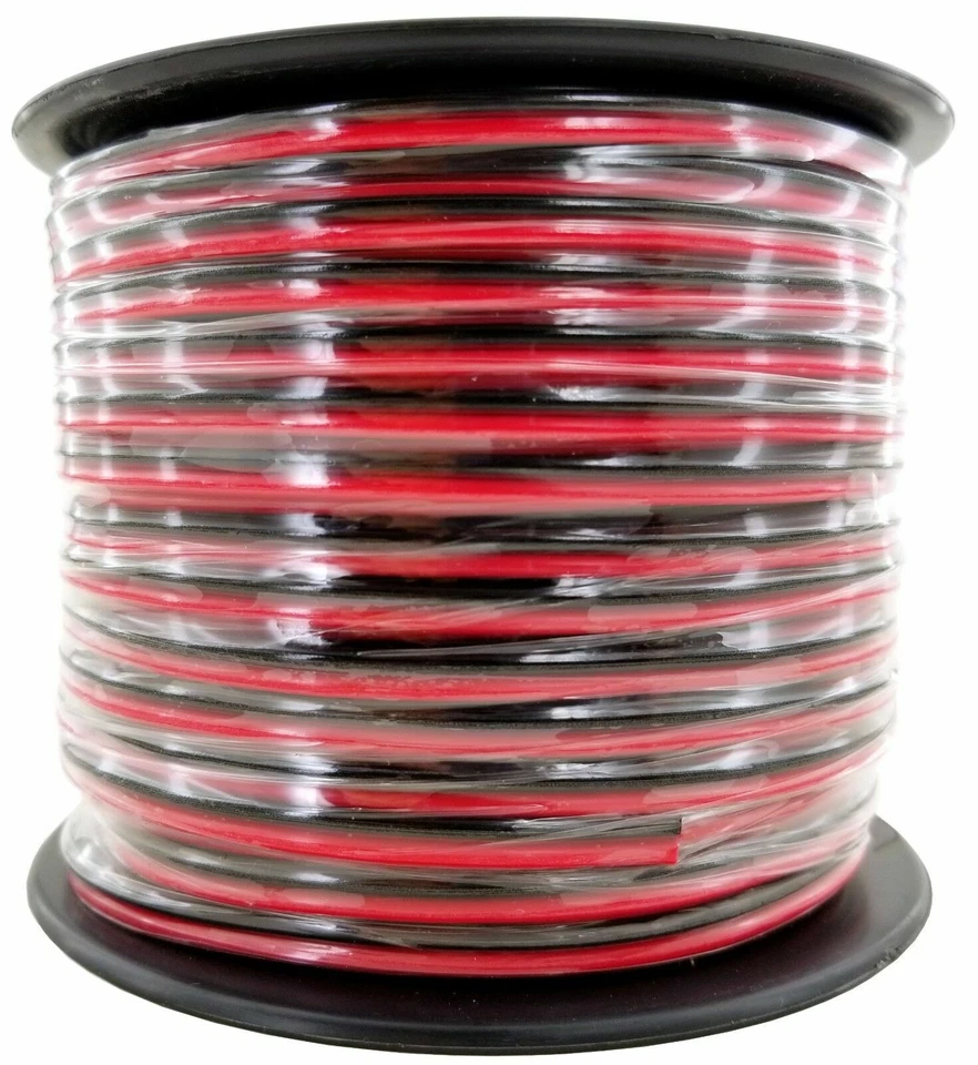 Cable de altavoz calibre 18 subwoofer cremallera cable de alimentación CCA - 200 pies rojo y negro Foto 4 de 4