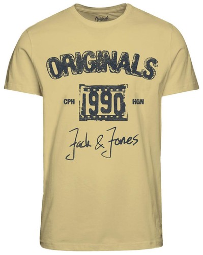 jack & jones originals t-shirt mens crew neck hit 2 logo print