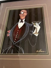 The Ladies Man Butler W/ Martini Painting By Jeffery Williams. Bachelor Decore,