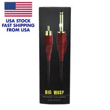 BIG WASP Gold plated Tattoo RCA Cord Cable USA STOCK - SHIPS FAST FROM FL