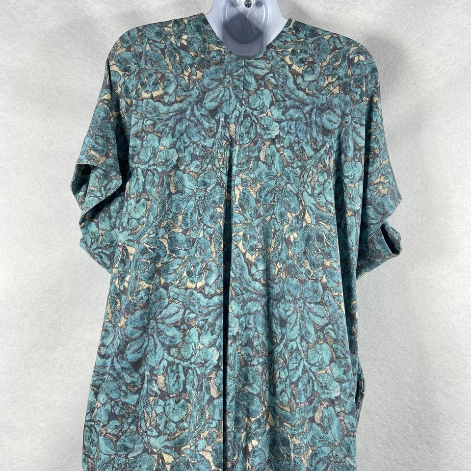 Vestido para mujer Peruvian Connection XS/S turquesa cambio floral de gran tamaño Foto 4 de 4