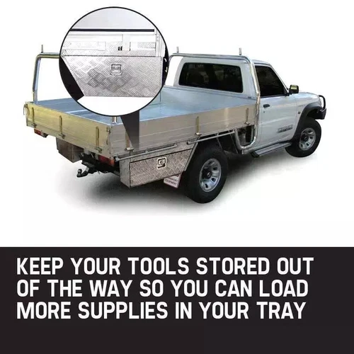 30" Aluminium Undertray Tool Box Ute Flat Underbody Toolbox Right Side - Picture 13 of 13