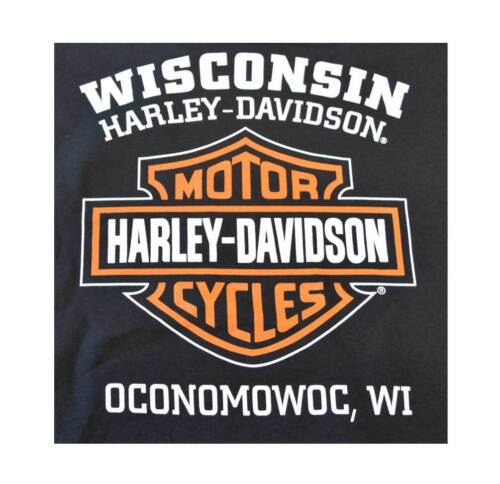 Harley-Davidson Mens Bar & Shield Long Sleeve Crew Neck Fleece Sweatshirt, Black - Picture 2 of 2