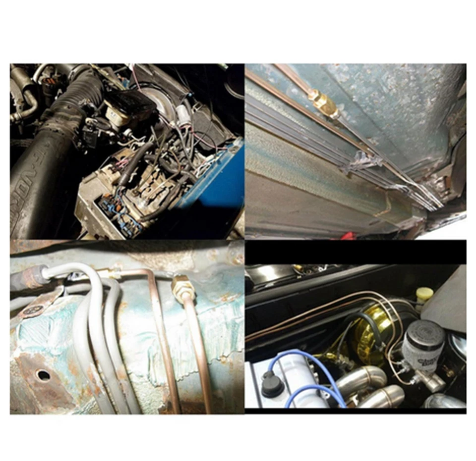 Kit de tubería de línea de freno OD de 3/16 pulgadas rollo de bobina de 25 pies con 16 accesorios para automóvil SUV camión Foto 3 de 4