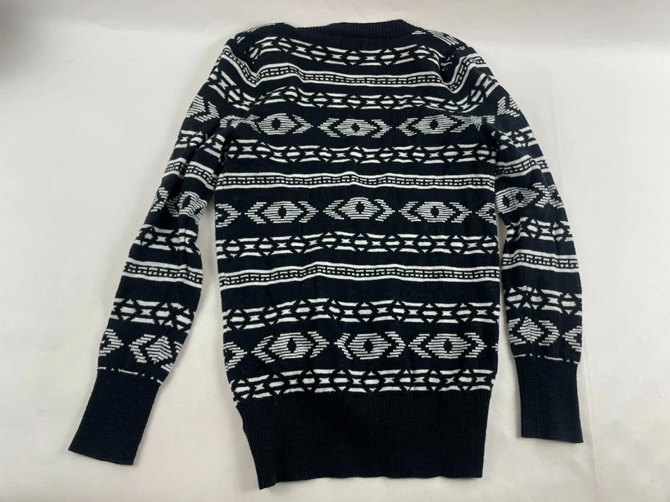 Suéter Mossimo, Para Mujer Talla Pequeña, Negro Blanco, Cárdigan, Azteca Foto 2 de 4