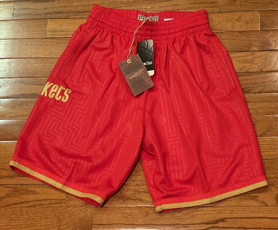 Men s Mitchell Ness Houston Rockets Chinese New Year Swingman Shorts CNY Small