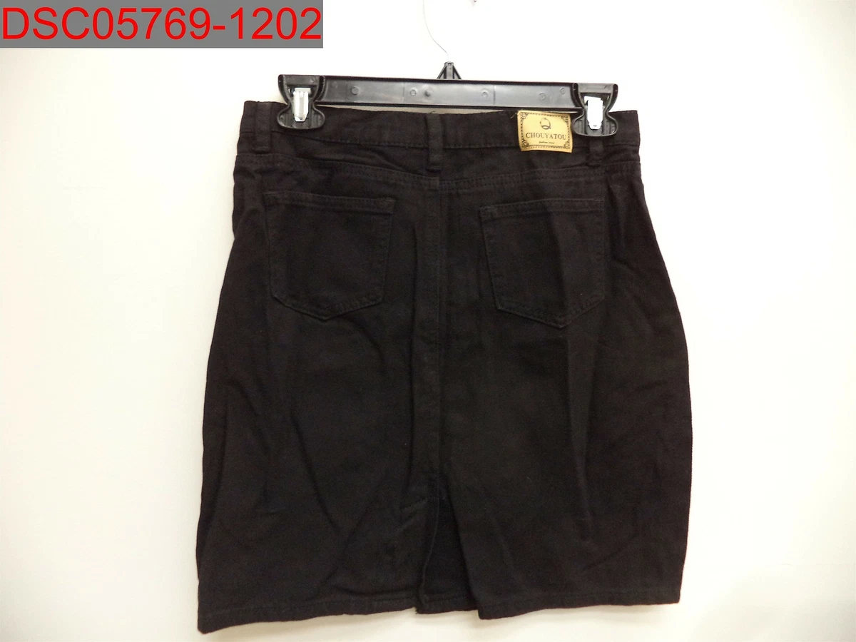 Black denim top skirt outfit ebay