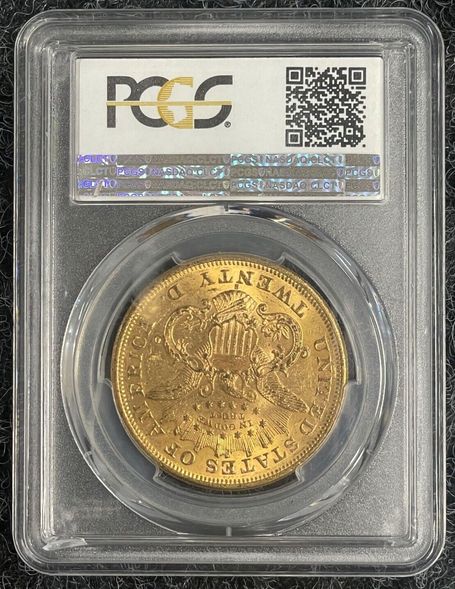 1876-S $20 Liberty Type II Gold Double Eagle PCGS MS-61