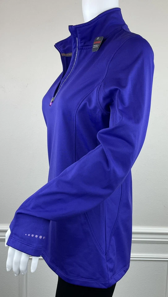 Pullover Cascade Sport 1/4 Cremallera Púrpura Mangas Largas Agujeros para el Pulgar Ajustado Talla M Foto 4 de 4