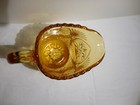 Yutec Amber by Kemple Glass Creamer Pitcher Pressed Fan & Star 4" — photo 2