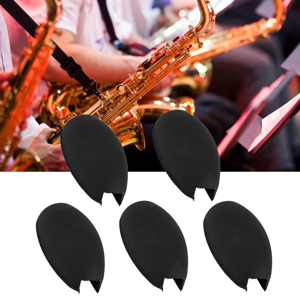 5pcs Black Rubber Sax Thumb Rest Saver Saxophone Finger Cushion Pad