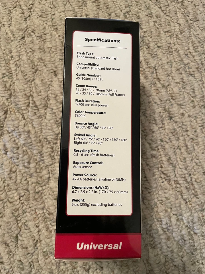 Precision Design DSLR450V High Power Auto Flash with LED Video Light. NIB! - Image 4 of 4