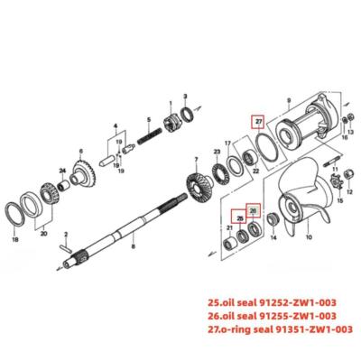 Oil Seal For BF75 BF90 2-Pack Oil Seal For Honda Outboard 75-90 HP