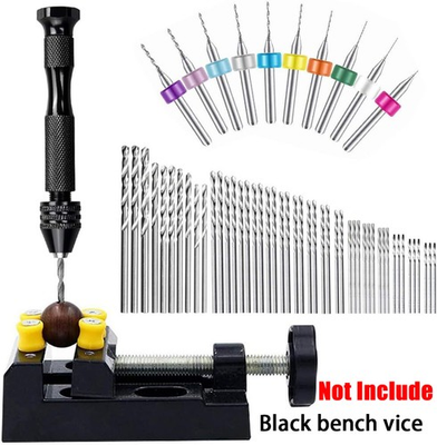 #ad 59Pcs Mini Micro Hand Twist Drill Bits Set Rotary Precision Pin Vise Tools Kit $10.44