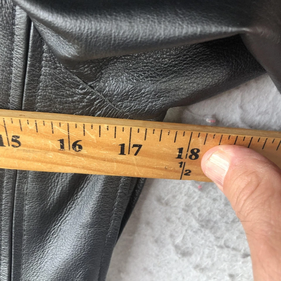 Moda International куртка женщин маленький черный натуральной кожи молнии резинке Moto - Изображение 4 из 4