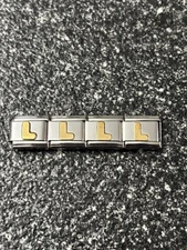Original nomination Italian modular Charm gold letter L 18 KT stainless steel