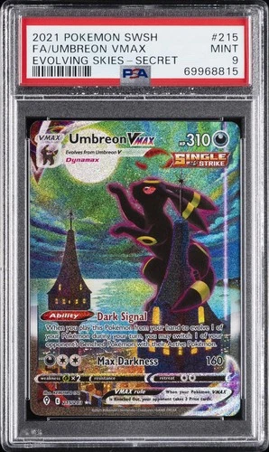2021 POKEMON SWORD & SHIELD EVOLVING SKIES SECRET FULL ART/UMBREON VMAX PSA 9
