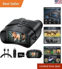 Night Vision Goggles 4K Binoculars 5x Digital Zoom Waterproof 32GB