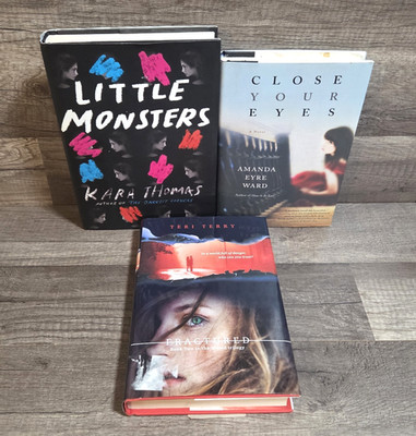 Adult Mystery Fiction Thriller Book Lot Little Monsters,Fractured,Close Ur Eyes