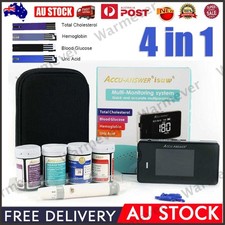 Blood Cholesterol Monitor Kit Total Cholesterol Test Kit 4 in 1 Meter System Kit