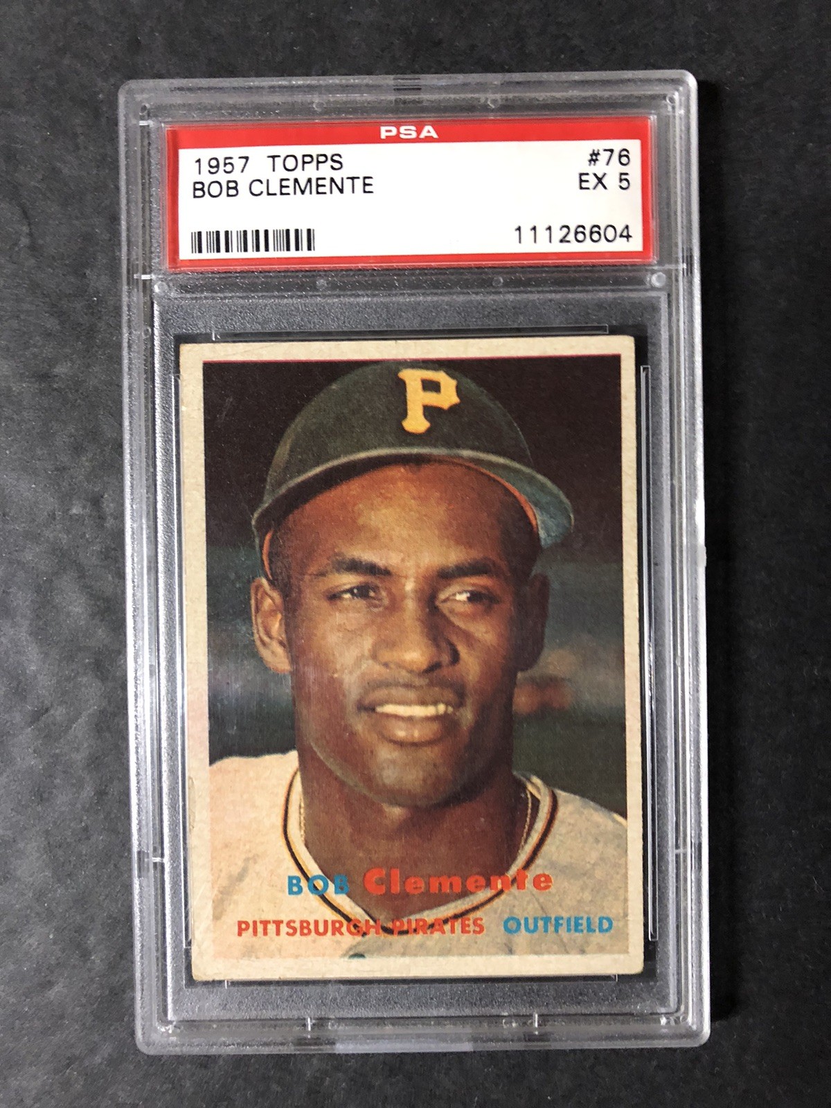 1957 Topps Roberto Clemente 76 PSA 5; Focused, No printer lines!!