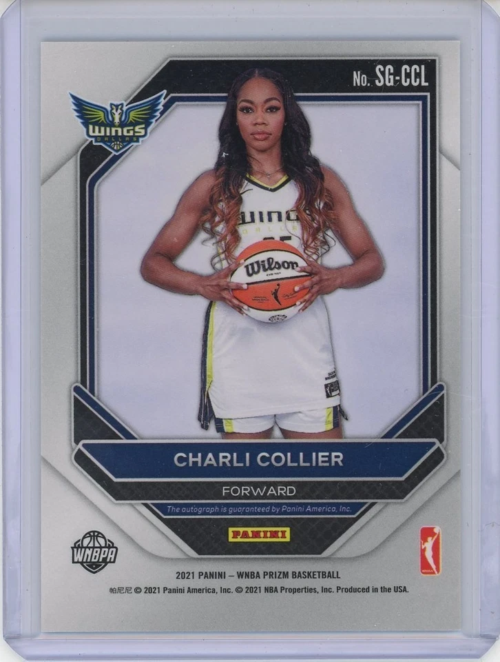2021 Prizm WNBA Charli Collier Rookie Auto #SG-CCL Dallas Wings - Image 2 of 2
