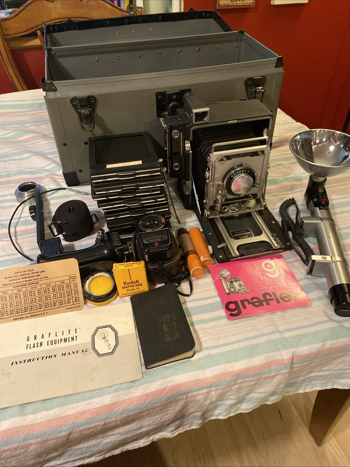 Rare Graflex Pacemaker Crown Graphic 4x5 Press Camera with Accessories & Case