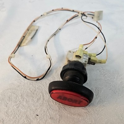 Atari San Francisco RUSH 2049 Arcade Game ABORT BUTTON Assembly w Harness GOOD