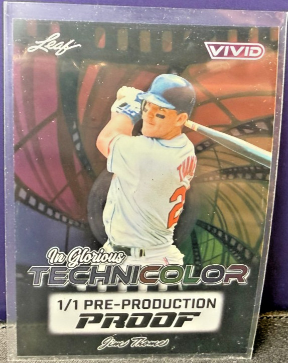 (#1/1) Jim Thome Leaf In Glorious Technicolor Pre Production Proof 1/1 HOF
