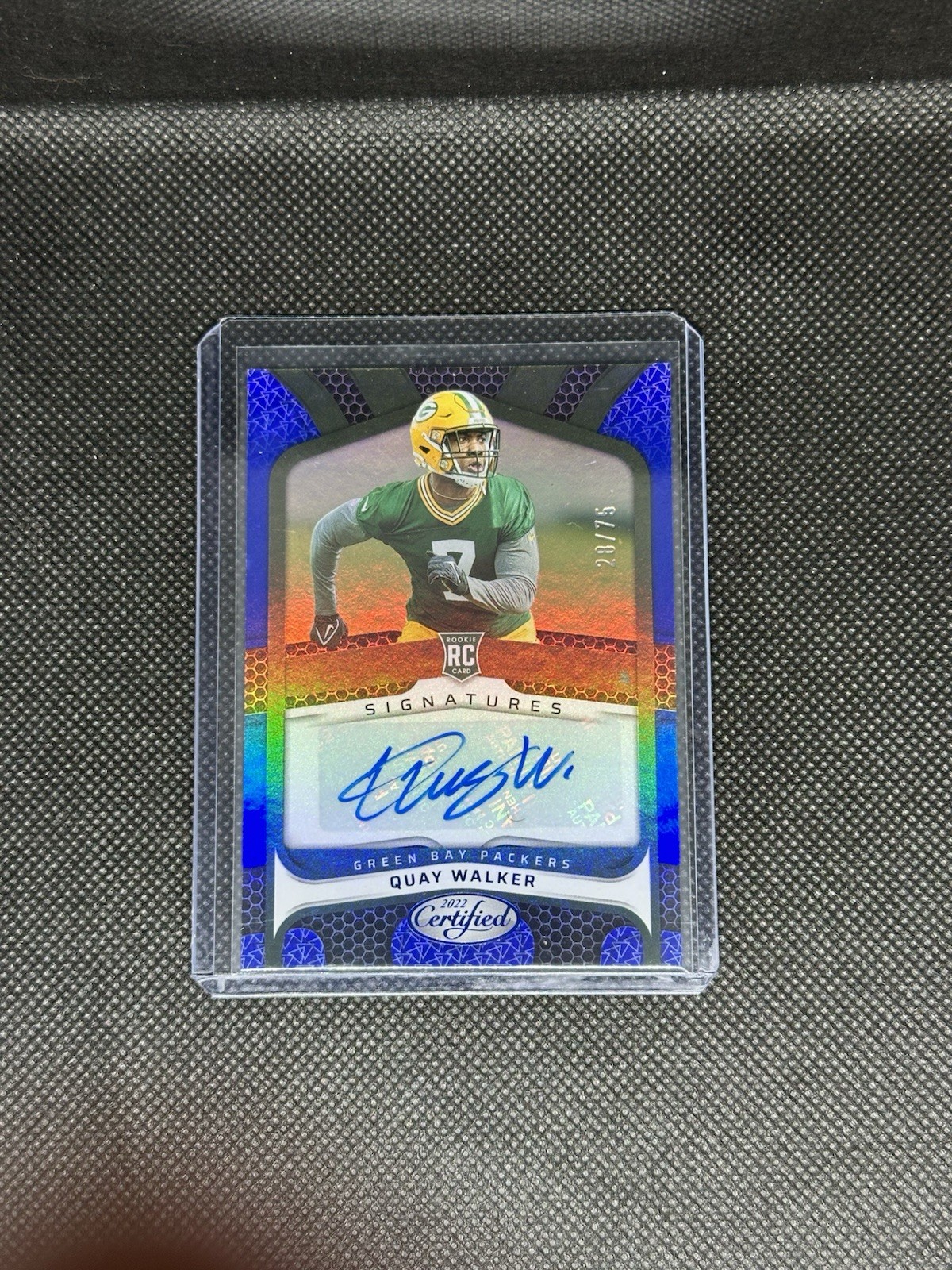 2022 Panini Certified Rookies Quay Walker #RS-QW Mirror Blue 28/75 (RC)