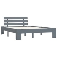 Massivholzbett Grau Kiefer 140X200 Cm Bett Bettrahmen Bettgestell