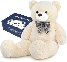 4ft Giant White Teddy Bear 47" Stuffed Animals Plush Toy Boy Girl Birthday Gift