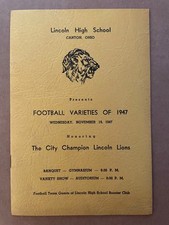 1947 LINCOLN HIGH SCHOOL Canton OH Football Varieties City Champ Program #1