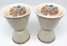 Set of 2 Adam Antique by Steubenville Boiled Egg Holder Floral/Rose pattern