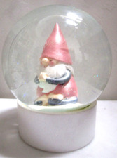 PINK GNOME SNOW GLOBE amazing perfect 6" tall