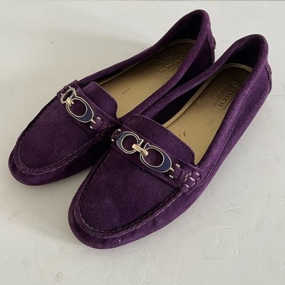 Coach Fortunata purple Suede Driving Loafers size