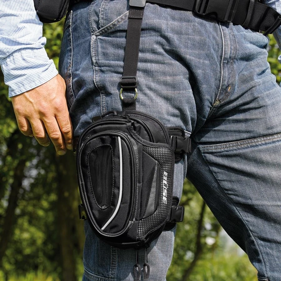 Büse Housse De Cuisses Moto Oberschenkeltasche Beintasche 2,5l Noire 23x12x8cm - Photo 1/4
