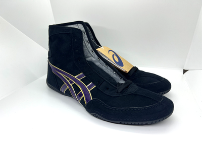 asics Boxing Wrestling Shoes Black Purple Gold Heel Black NEW EX