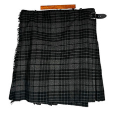 Kilted Bros. Kilt Gray Black Check Plaid Tartan Pleated Skirt Size 40