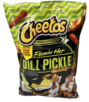 Cheetos Flamin Hot Dill Pickle Flavored Crunchy Snack 8.5 oz