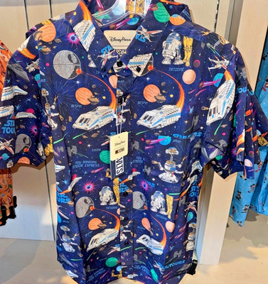 2026 Disney Parks RSVLTS Star Tours Shirt XXL R2D2 CP30 Star Wars Button Up