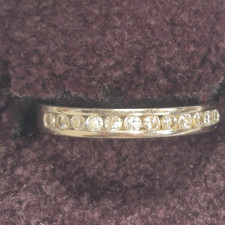 18ct White Gold Diamond Channel-Set Eternity Band Ring Size N 2mm