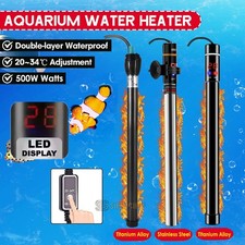 500W LCD Submersible Aquarium Fish Tank Heater Rod Heating Adjustable Thermostat