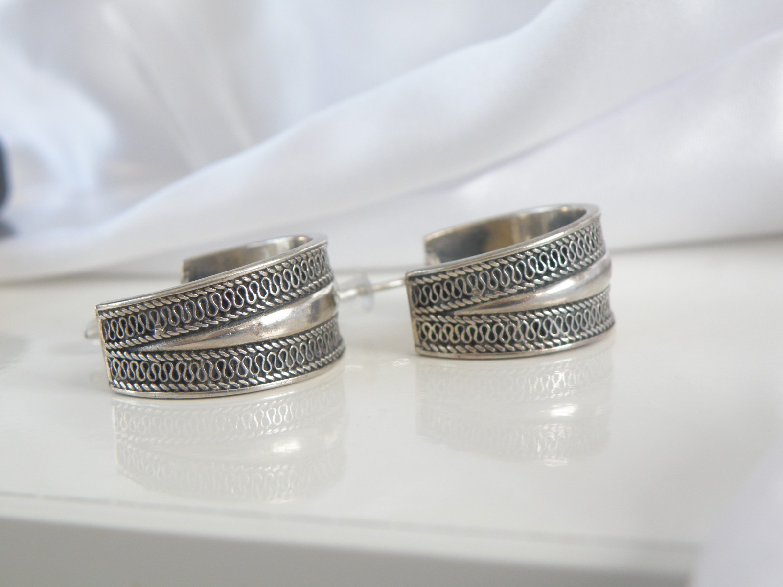 Vintage Solid Sterling Silver 925 Unique Weave Ho… - image 20