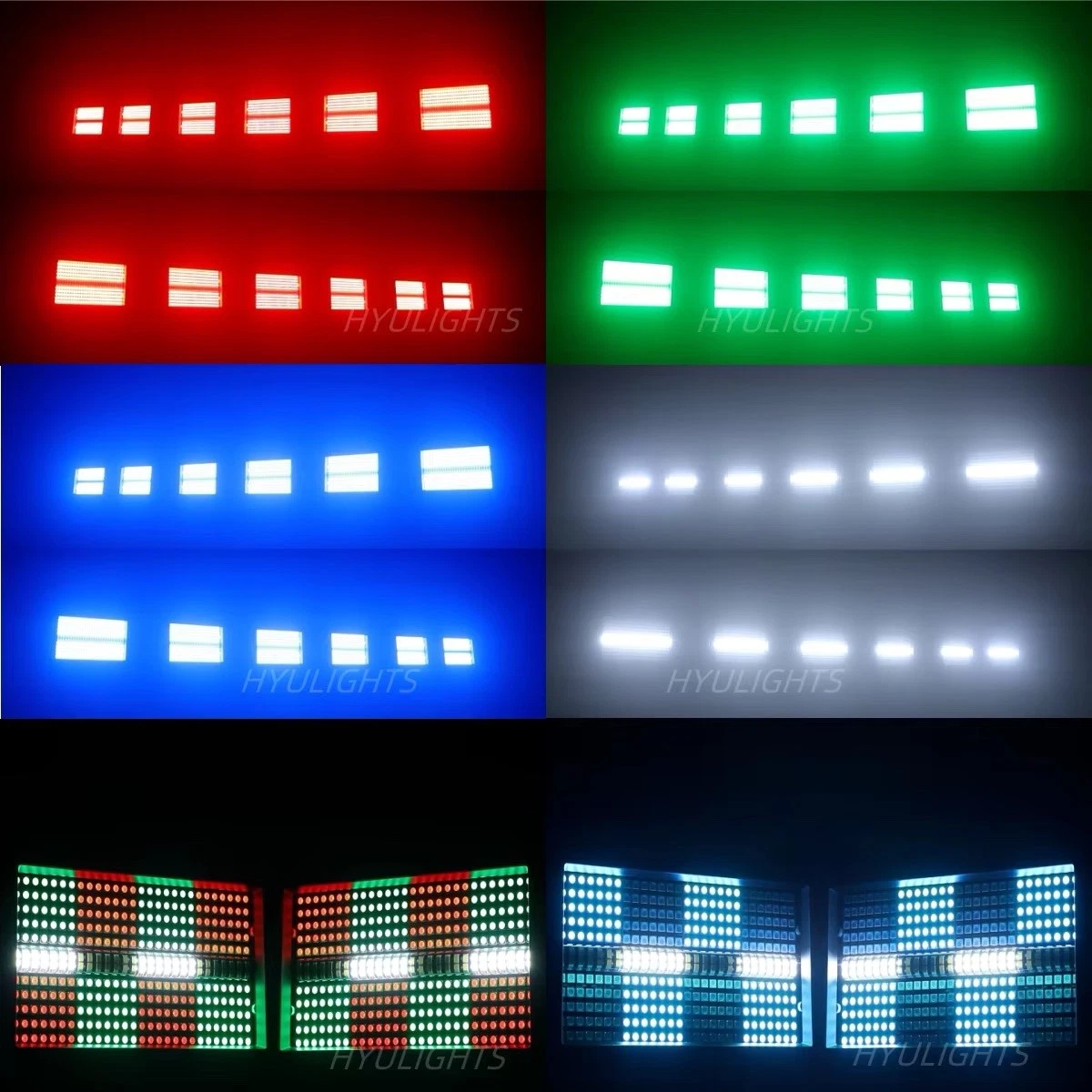 2 piezas por lote 60W Mini LED estroboscópico RGBW 4in1 8 particiones blancas 8000K DMX DJ Party