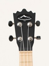 Mountain Ukulele Beginner Soprano Ukulele in Matte Black with Gig Bag